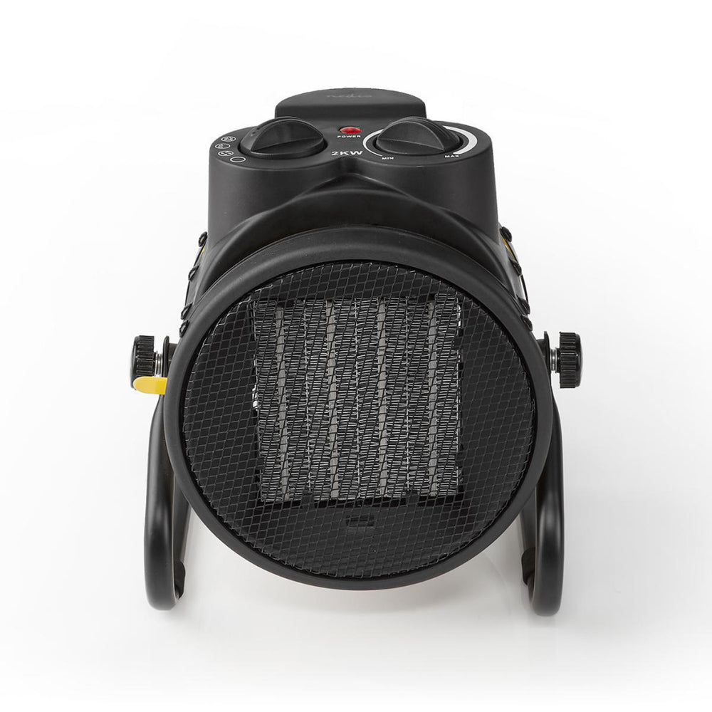 Nedis htif20fyw industrial ceramic fan heater thermostat 3 settings 2000 w yellow