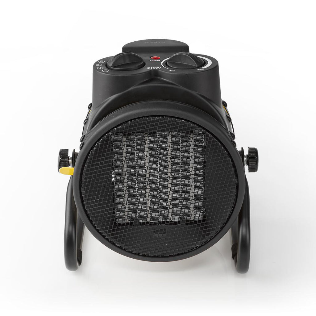 Nedis htif20fyw industrial ceramic fan heater thermostat 3 settings 2000 w yellow