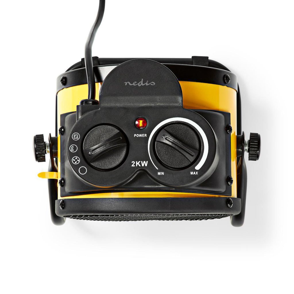 Nedis htif20fyw industrial ceramic fan heater thermostat 3 settings 2000 w yellow