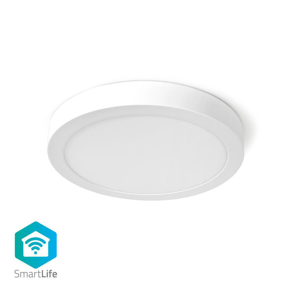 Nedis wifilaw20wt plafonnier intelligent wi-fi rond oslash; 30 cm blanc chaud à froid 1200 lm 18 w design fin aluminium