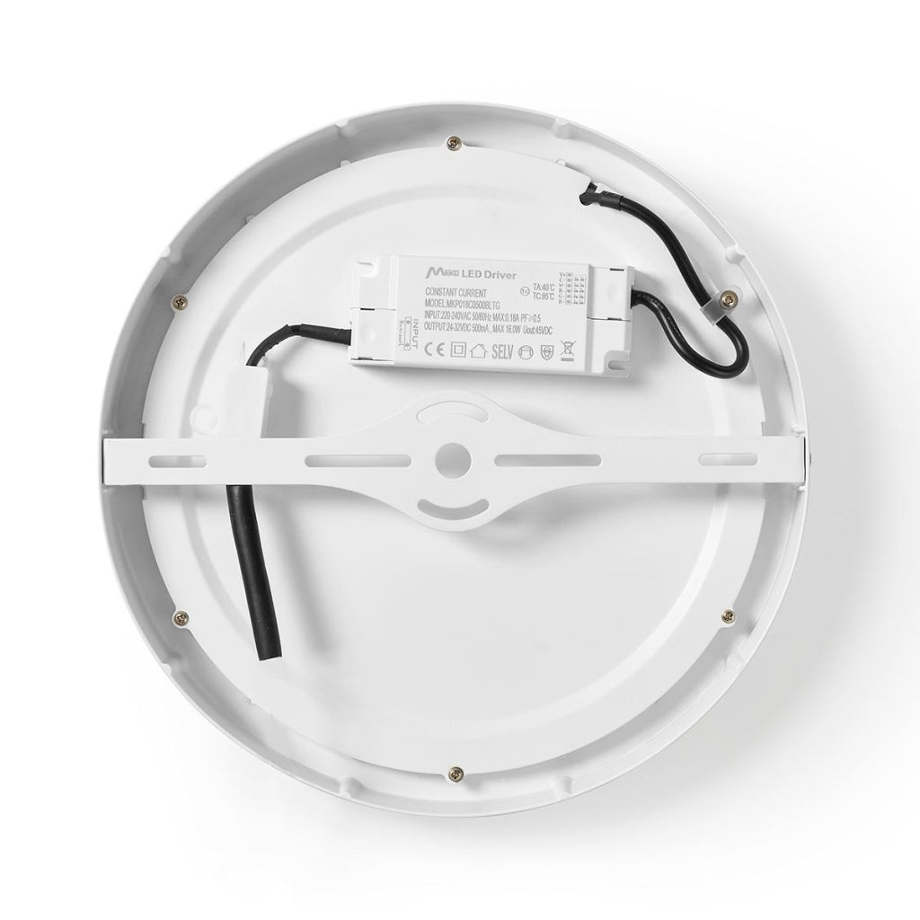 Nedis wifilaw20wt plafonnier intelligent wi-fi rond oslash; 30 cm blanc chaud à froid 1200 lm 18 w design fin aluminium