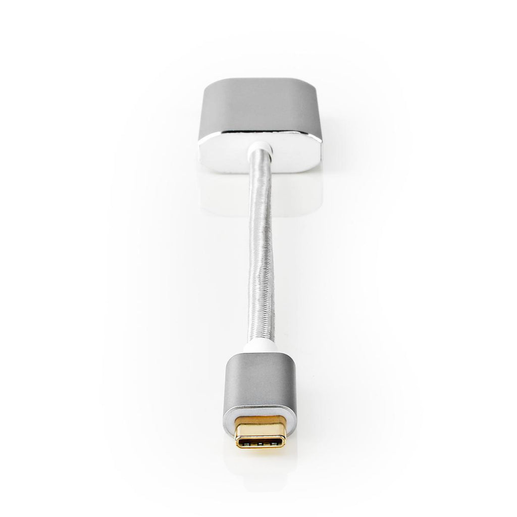 Nedis cctb64680al02 adaptateur usb usb 3.2 gen 1 usb type-c commerce; commerce HDMI masculin; connecteur 0,20 m rond plaqué or nylon tricoté argent couvercle fenêtre boîte