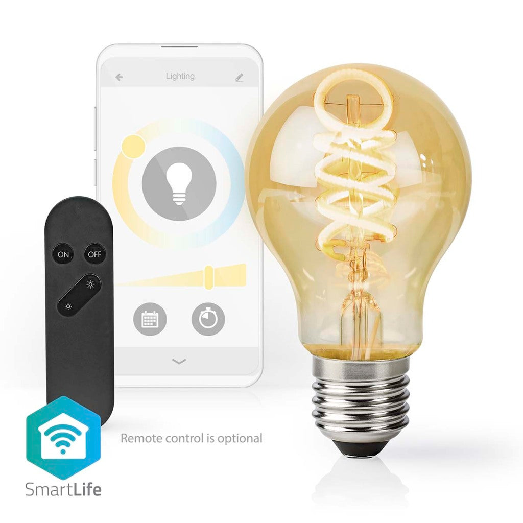 Nedis Wi-Fi LRT10A60 SmartLife LED Filament Lamp Wi-Fi E27 360 lm 4.9 W Warm to Cool White 1800 - 6500 K Glass Android Trade; ios peer