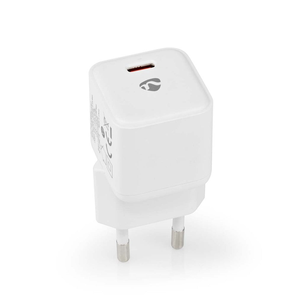 Nedis WCMPD20W100WT Ladegerät 1,67 2,22 3,0 A Ausgänge: 1 USB-C-Handel; 20 W automatische Spannungsauswahl