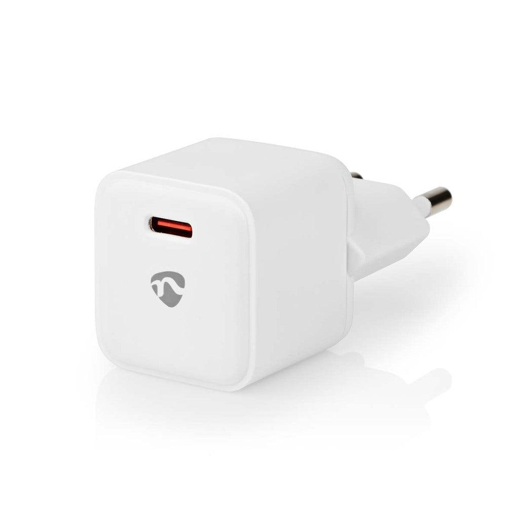 Nedis WCMPD20W100WT Ladegerät 1,67 2,22 3,0 A Ausgänge: 1 USB-C-Handel; 20 W automatische Spannungsauswahl