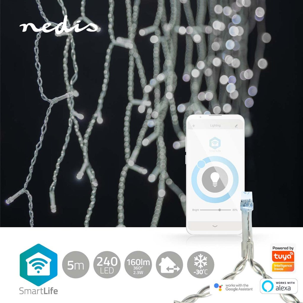 Nedis wifilxc03w250 smartlife decorative led icicle wi-fi cool white 240 led #039;s 5.00 m android trade; ios