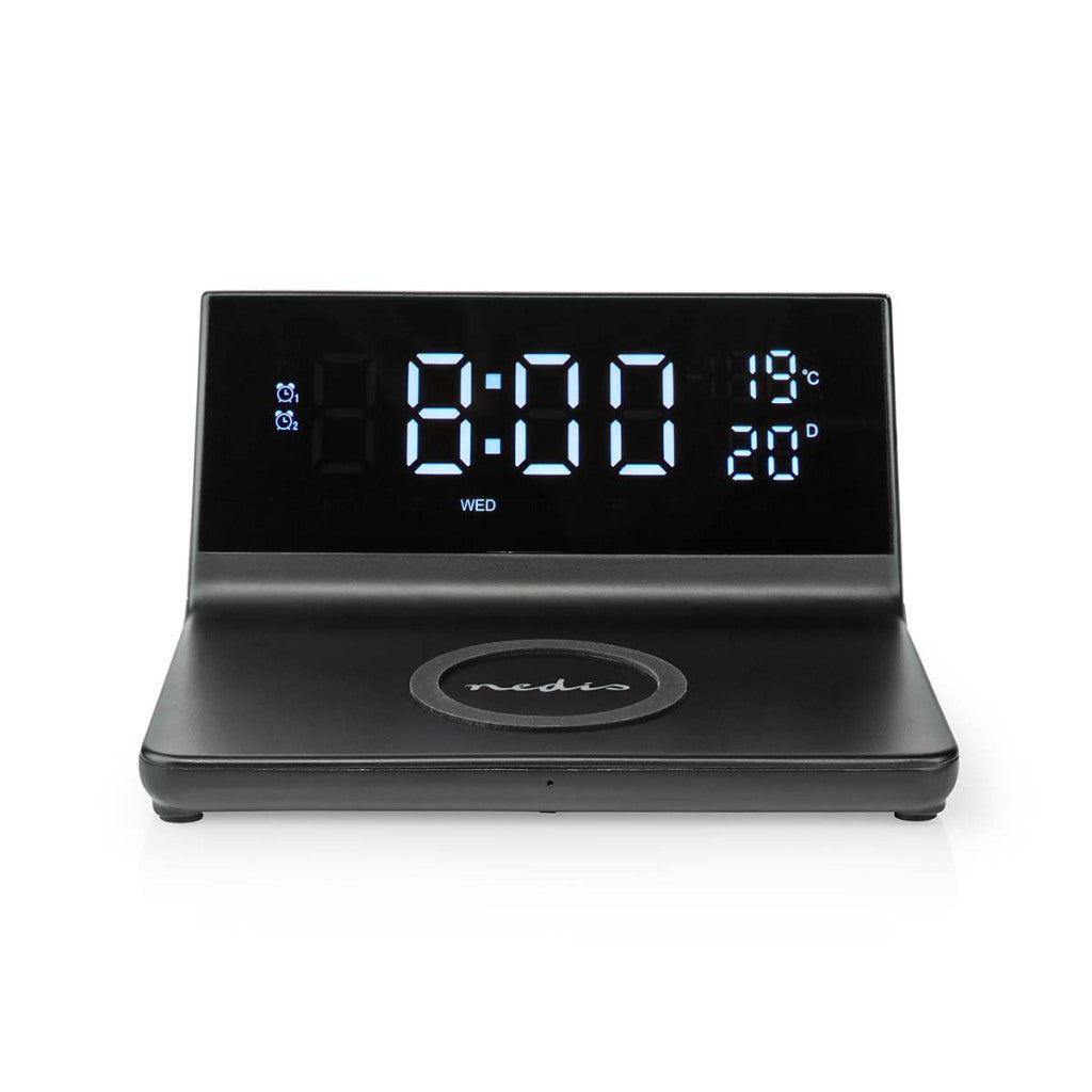 Nedis alarm clock with wireless charger