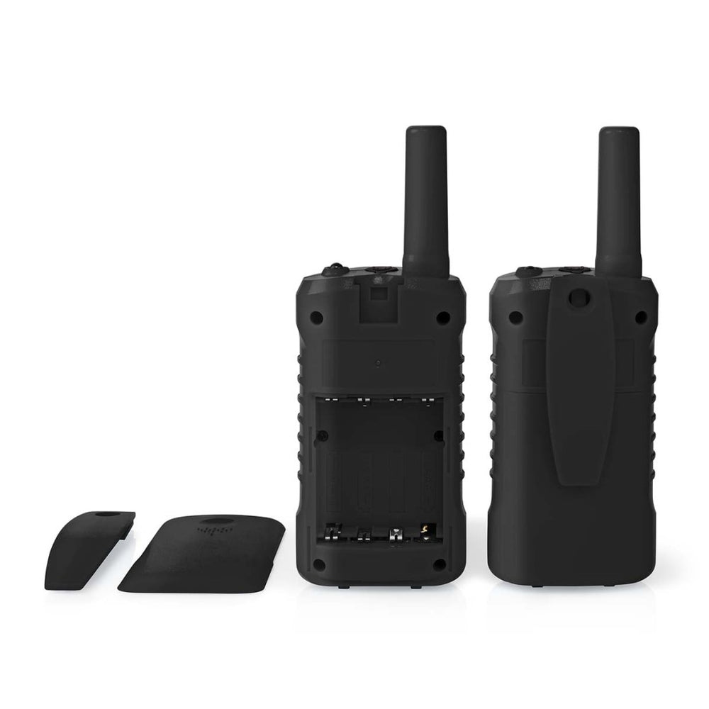 Nedis wltk0610bk walkie talkie set 2 handsets up to 6 km frequency channels: 8 ptt vox up to 3 hours headphone output 2 headsets black