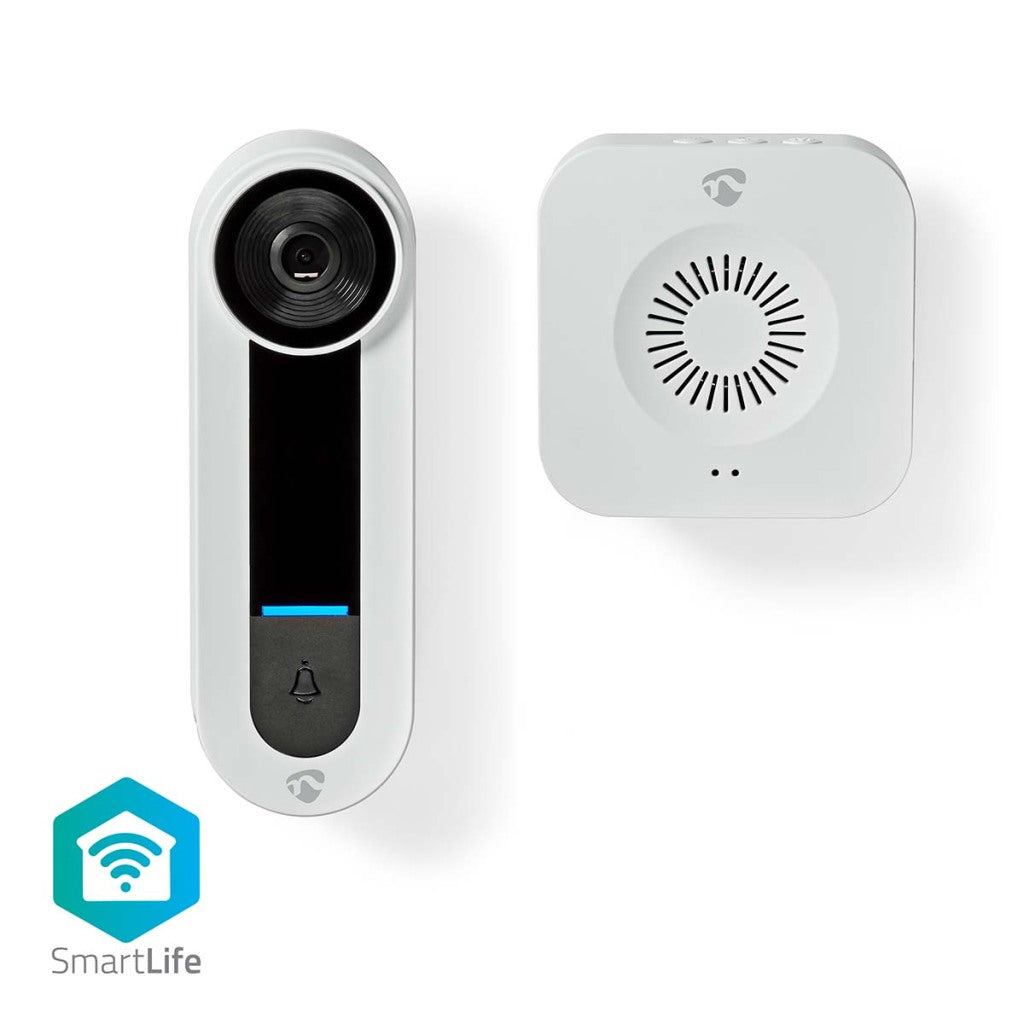 Nedis WIFDP40CWT SmartLife Video Doorbell Wi-Fi NetSvoeding 1536x1536 Cloud Storage (Valgfritt) MicroSD (ikke inkludert) ONVIF IP65 med bevegelsessensor hvit