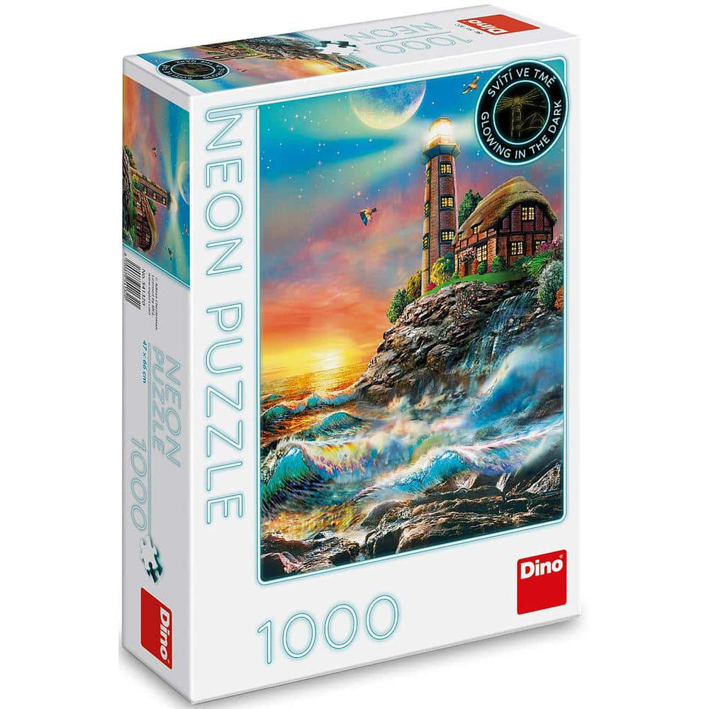 Dinotoys Dino -Puzzle des leichten Turms auf einem Berg mit Neon 1000 Stücken