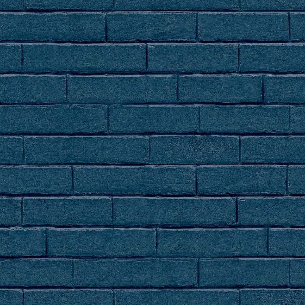 North Wall Wallpaper Good Vibes Brick Wall Blue