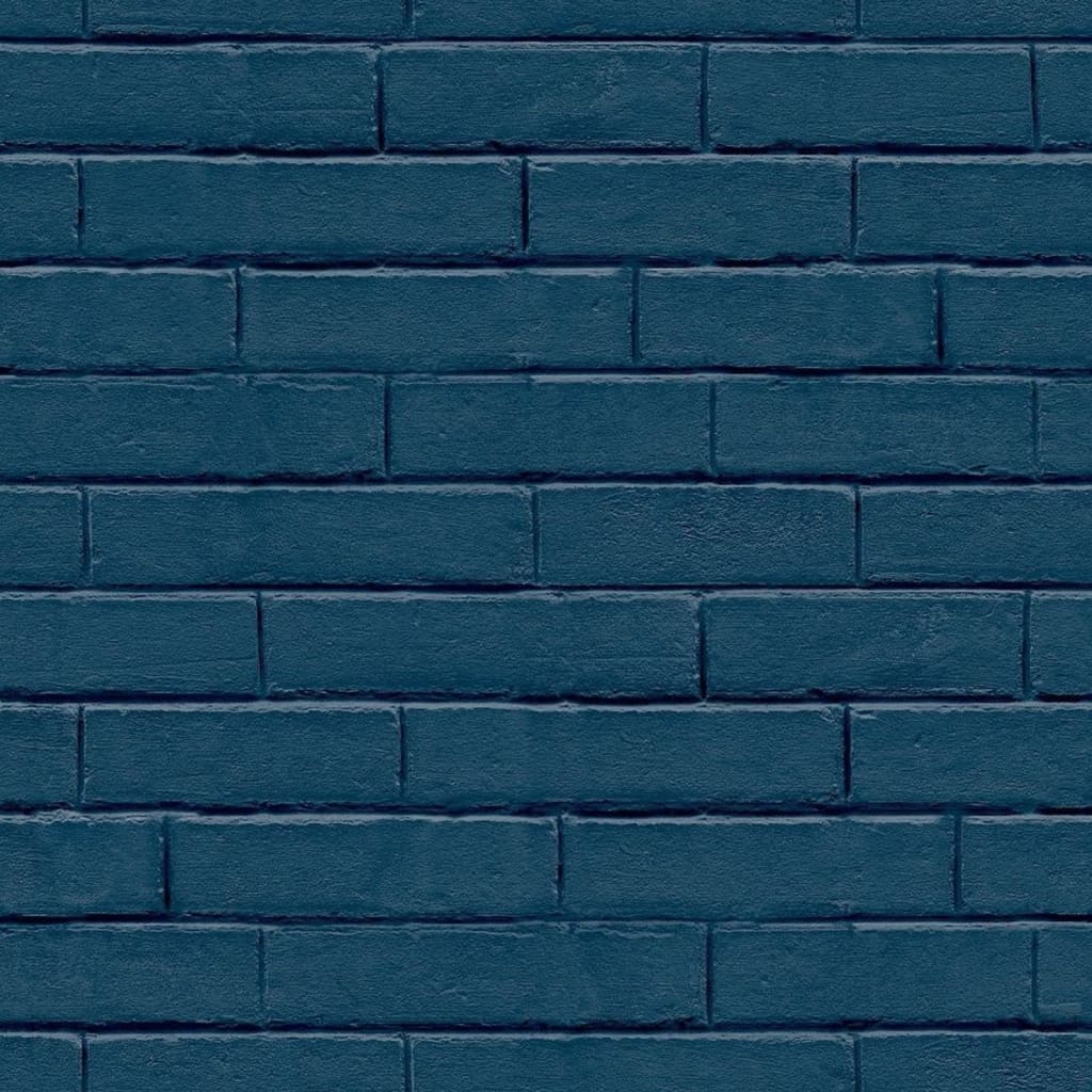 North Wall Wallpaper Good Vibes Brick Wall Blue