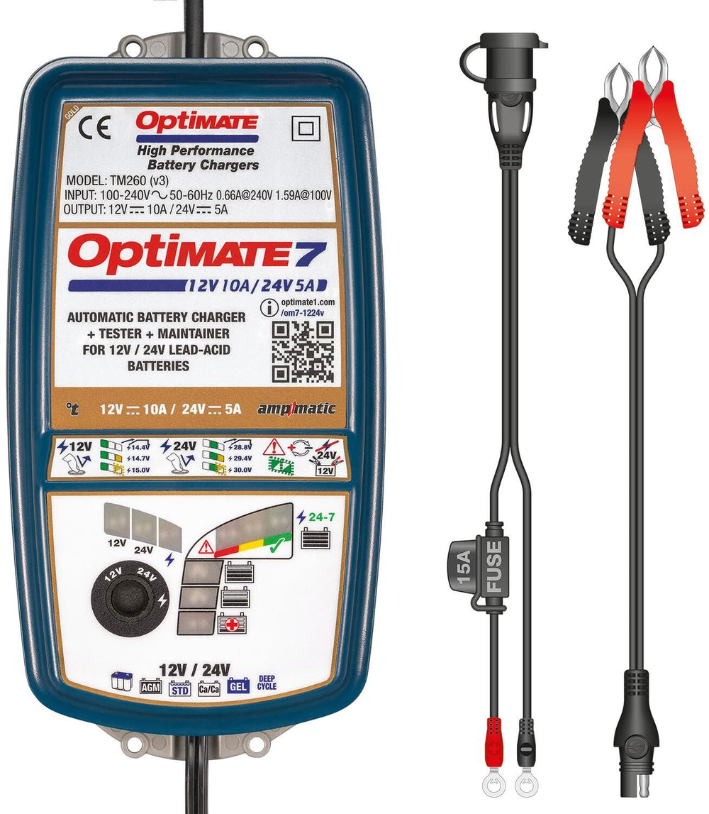 Tecmate battery charger optimate 7 12v-24v optimate 7 charger 12v 24v