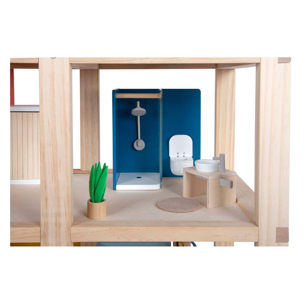 Small foot - houten poppenhuis met meubels