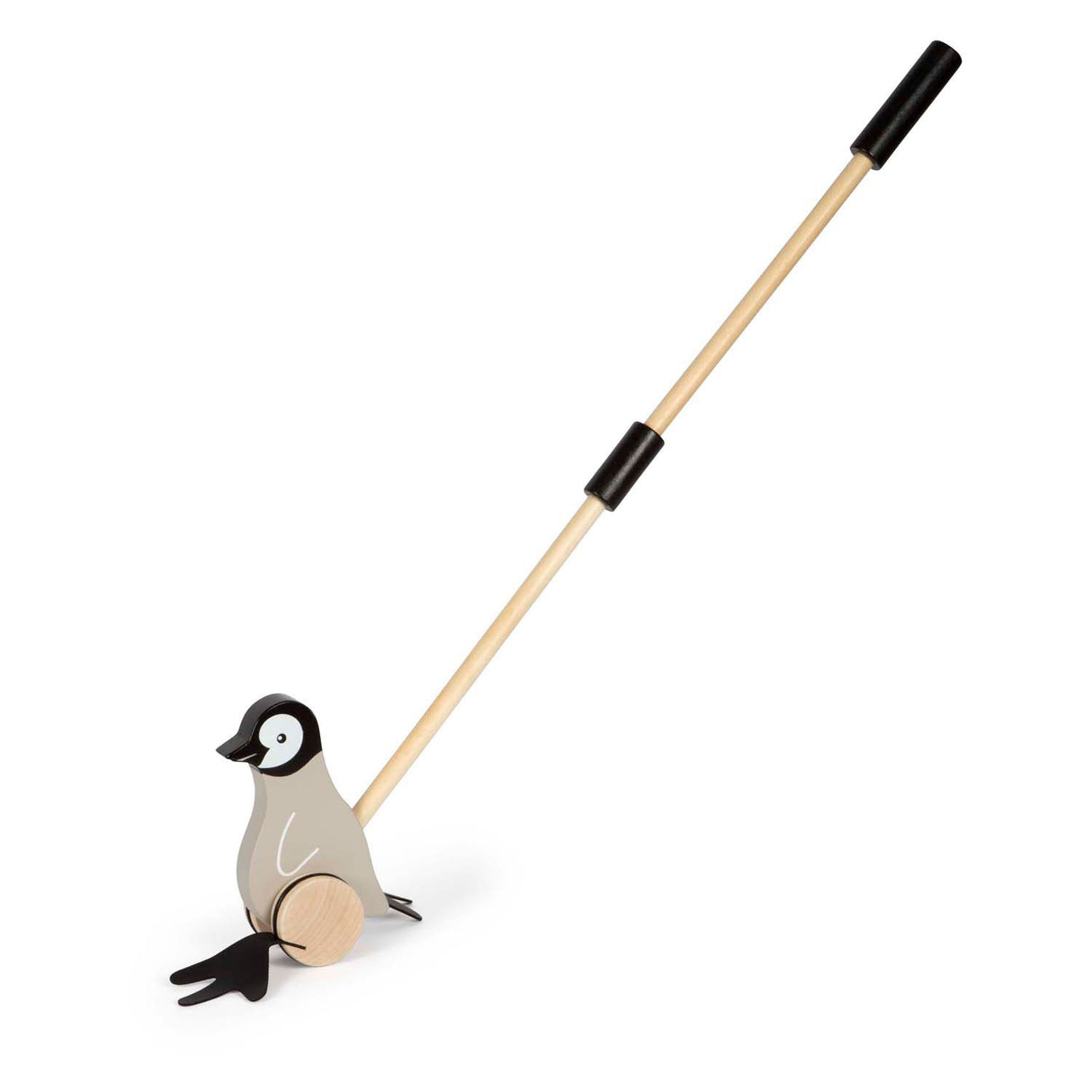Liten fot - träpush figur Penguin