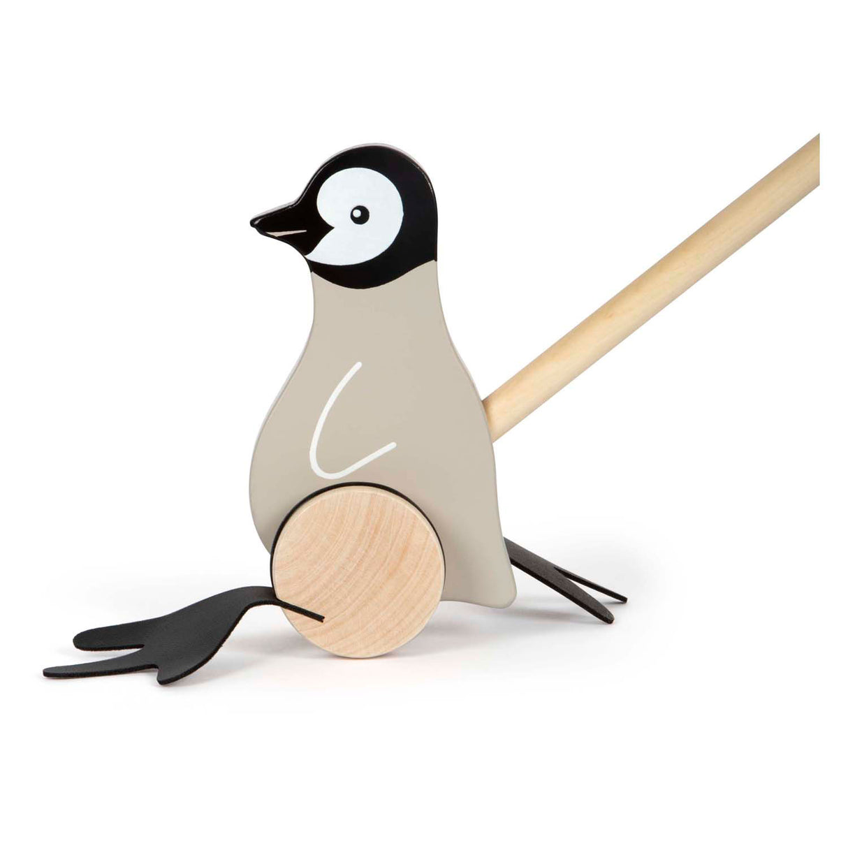 Liten fot - träpush figur Penguin