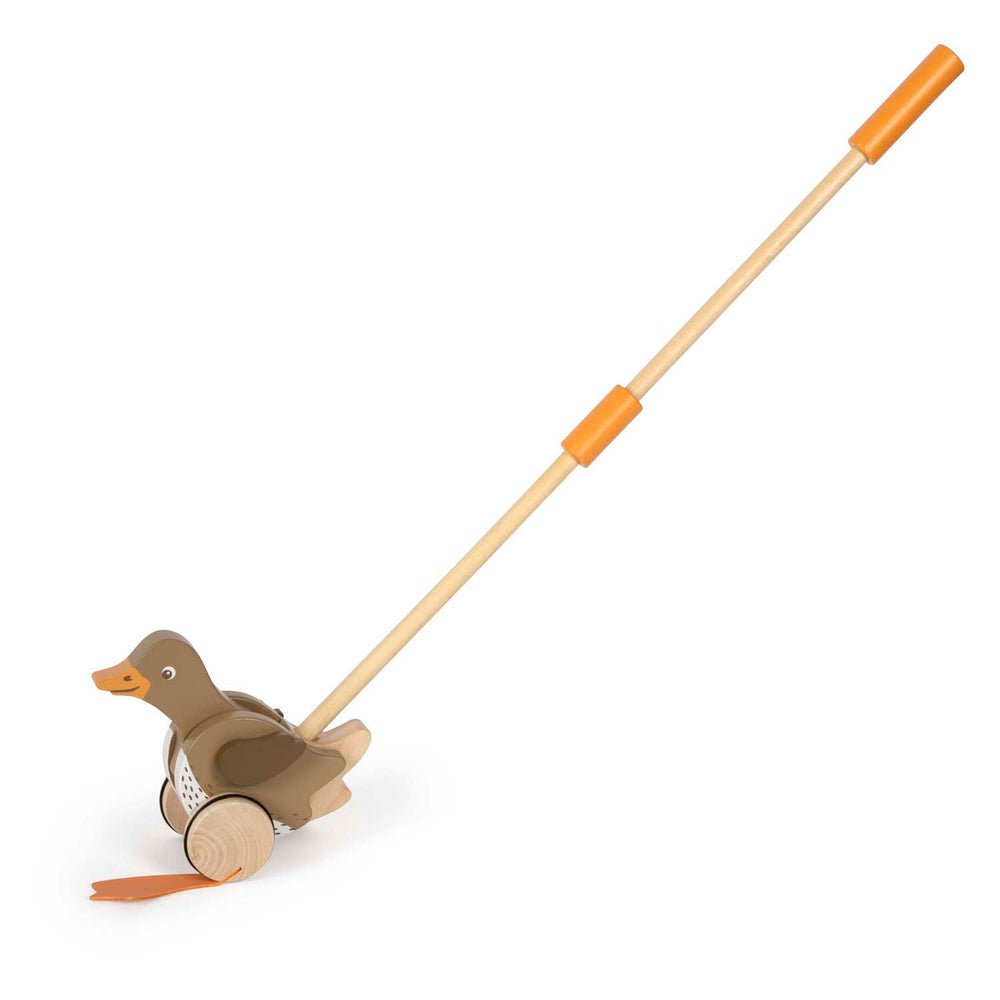 Small foot - wooden push-along duck with moving head