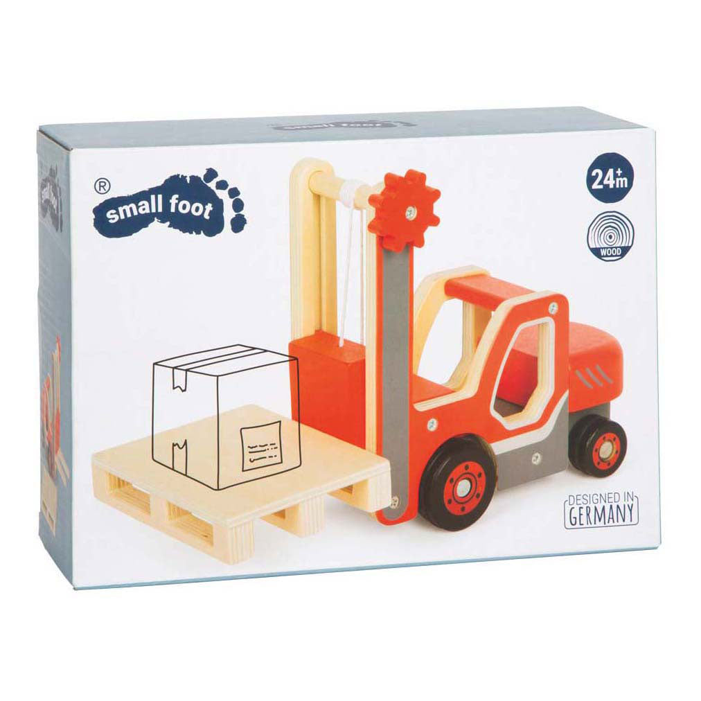 Small foot - wooden forklift with pallet