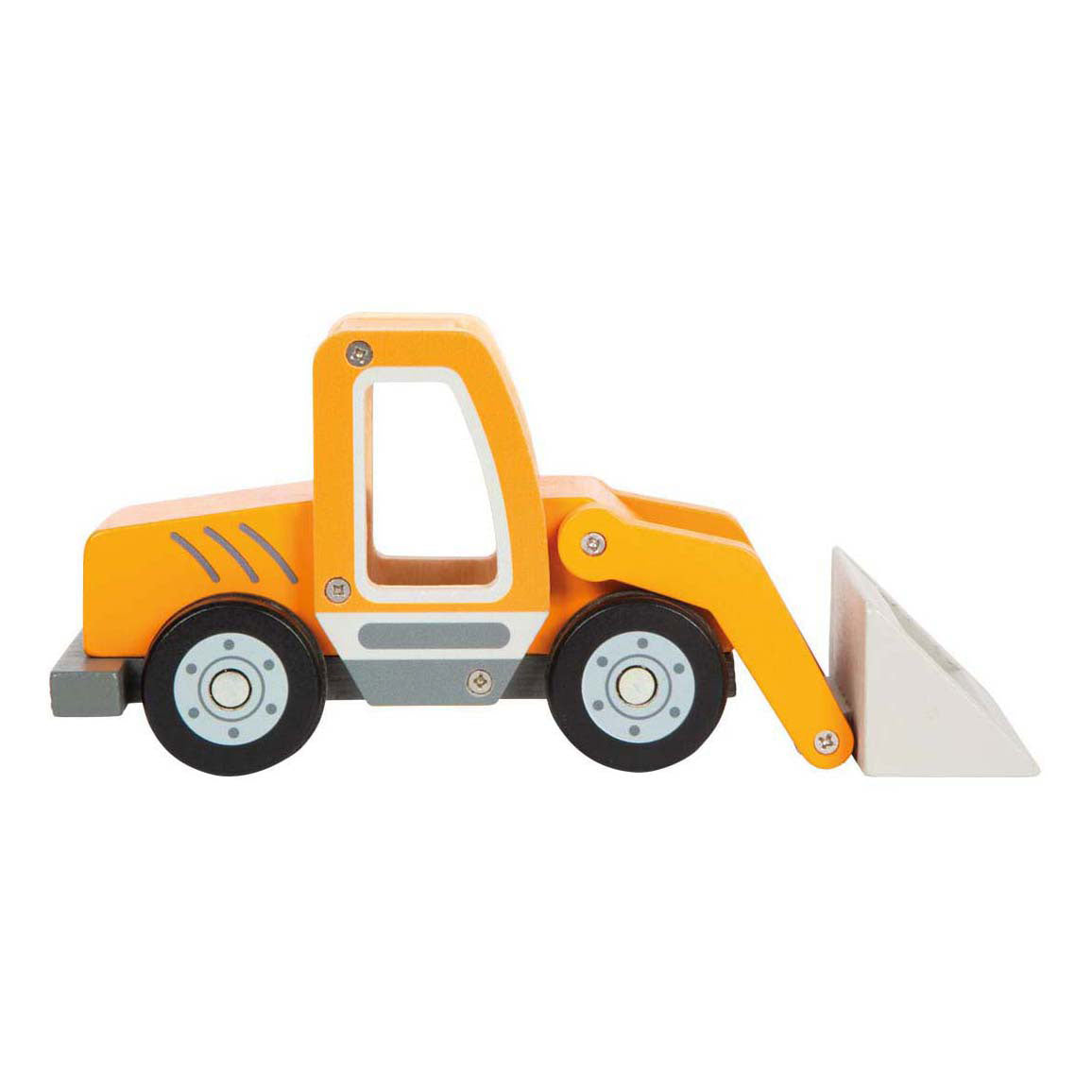 Lille fod - hjullæsser i træ med skovl