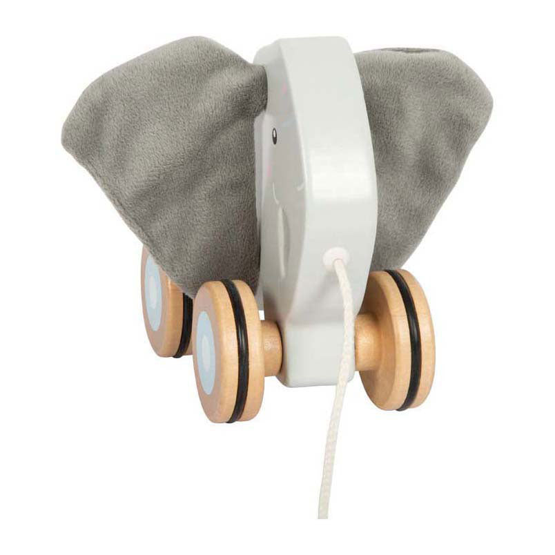 Small foot - wooden pulling elephant with crackling ears
