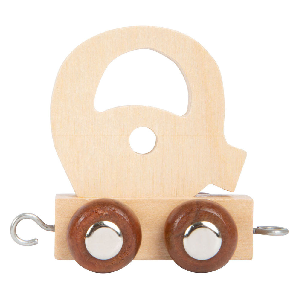 Small foot - wooden letter train - q - 12 pieces
