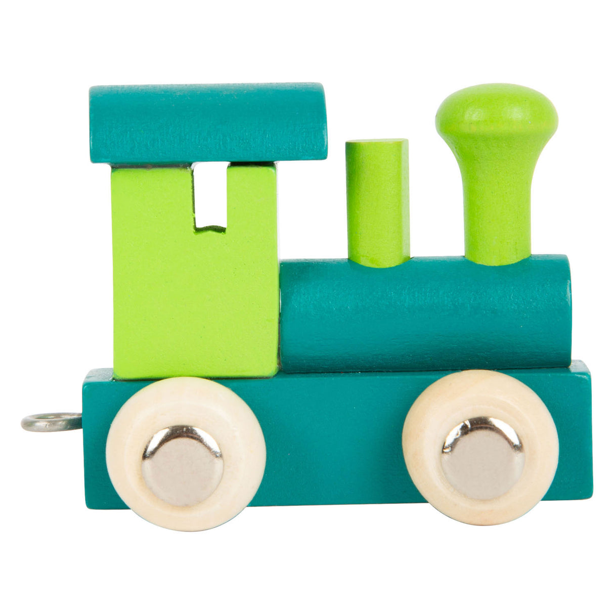 Small foot - Locomotiva per treni con lettere in legno verde - 12 pezzi