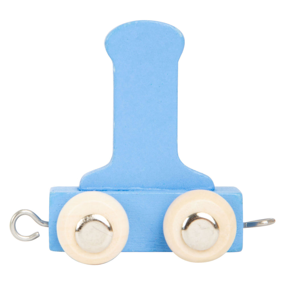 Small foot - wooden letter train blue - i - 12 pieces