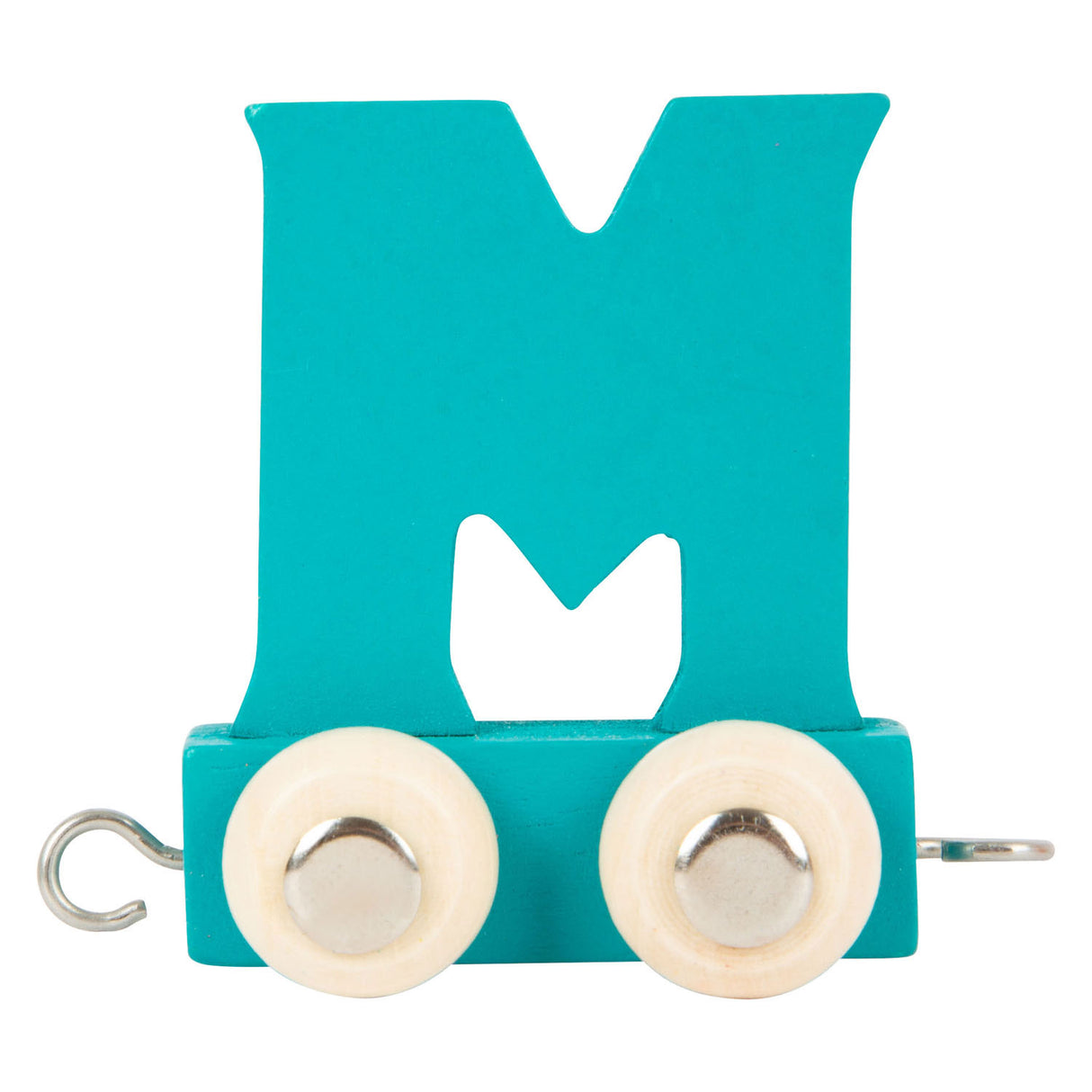 Small foot - wooden letter train blue - m - 12 pieces