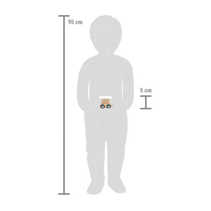 Malá noha - dřevěná písmenková vláček polární - vagónek bílý - 12 kusů