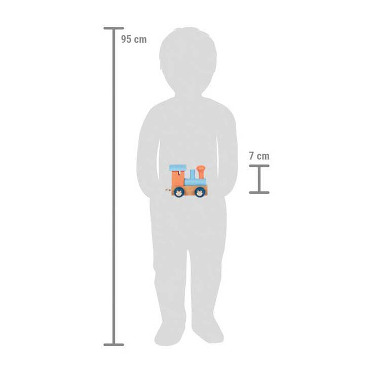 Pé pequeno - trem de letras de madeira polar - locomotiva rosa salmão - 12 peças