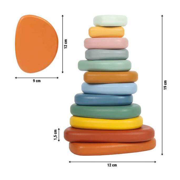 Small foot - houten montessori river rocks evenwichtsspel fsc