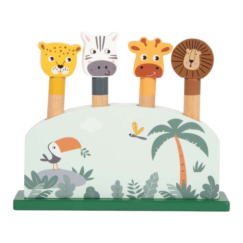 Pé pequeno - jogo em forma de animal de madeira safari fsc