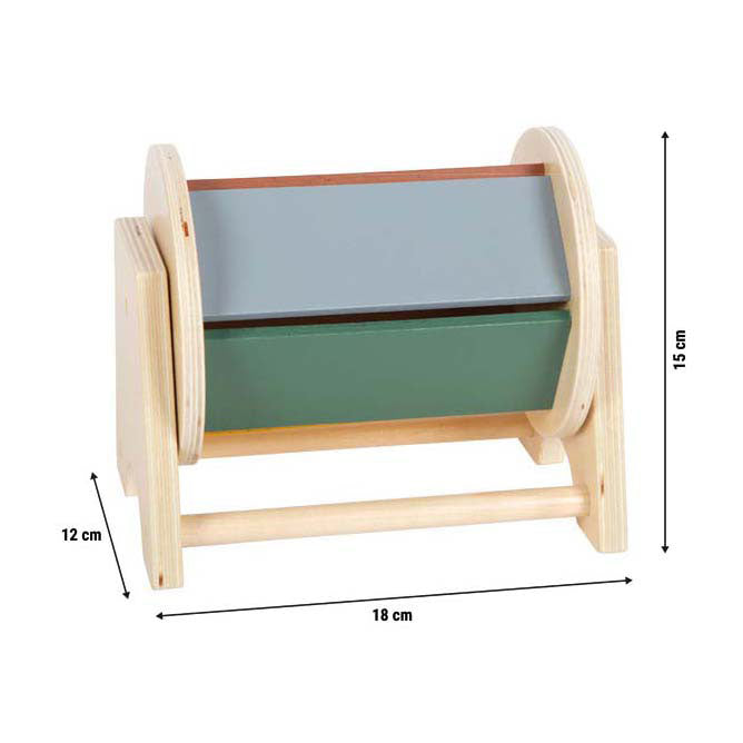 Small foot - wooden Montessori rotating drum fsc