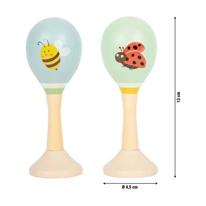 Small foot - houten maracas tiny friends - 2st.
