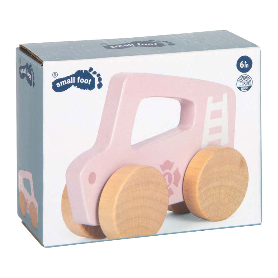 Small foot - houten duwautootje roze