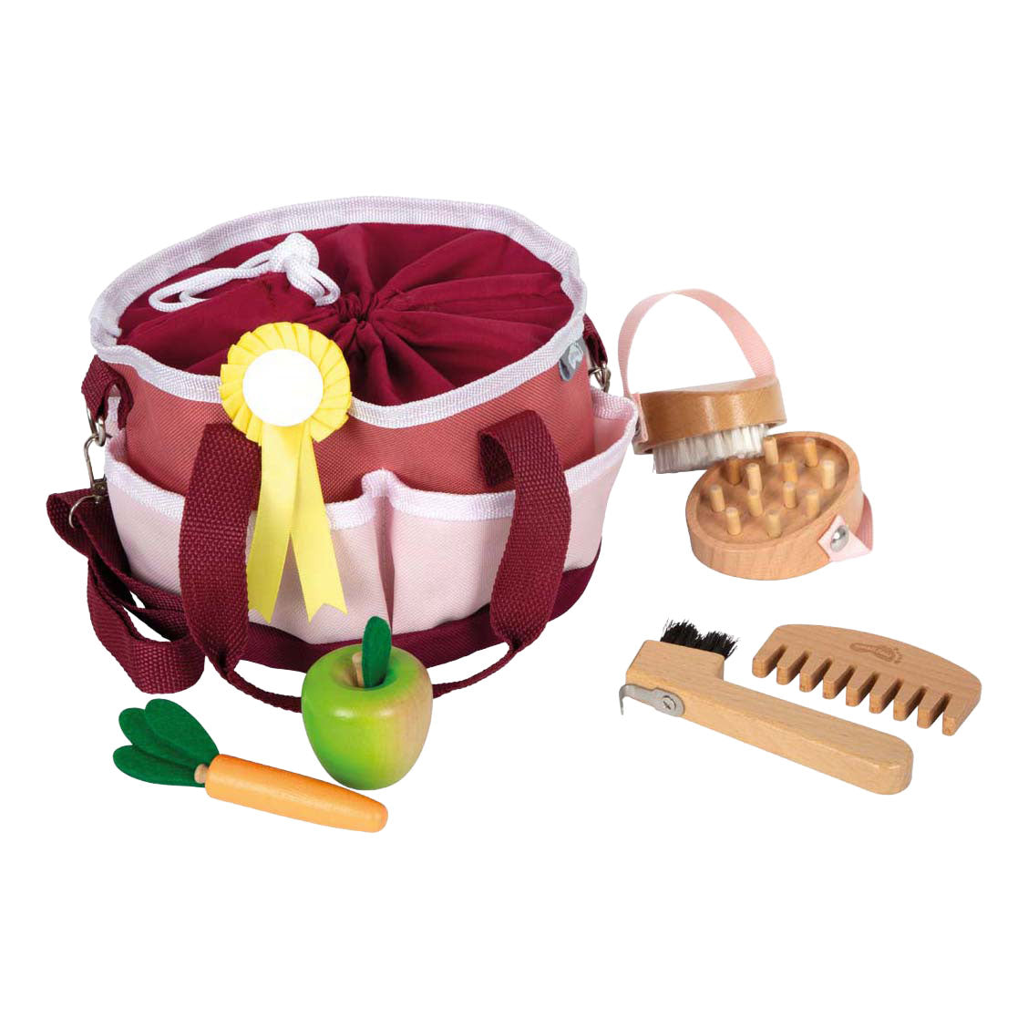 Klenge Fouss - Päerdsfleeg Set mat Täsch rout