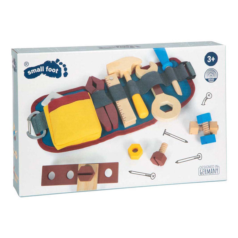 Small foot wooden tool with strap