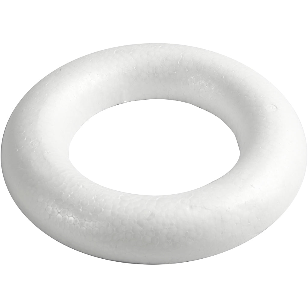 Creativ company rings with flat back, d 25 cm, thickness 30 mm, white, 1 piece