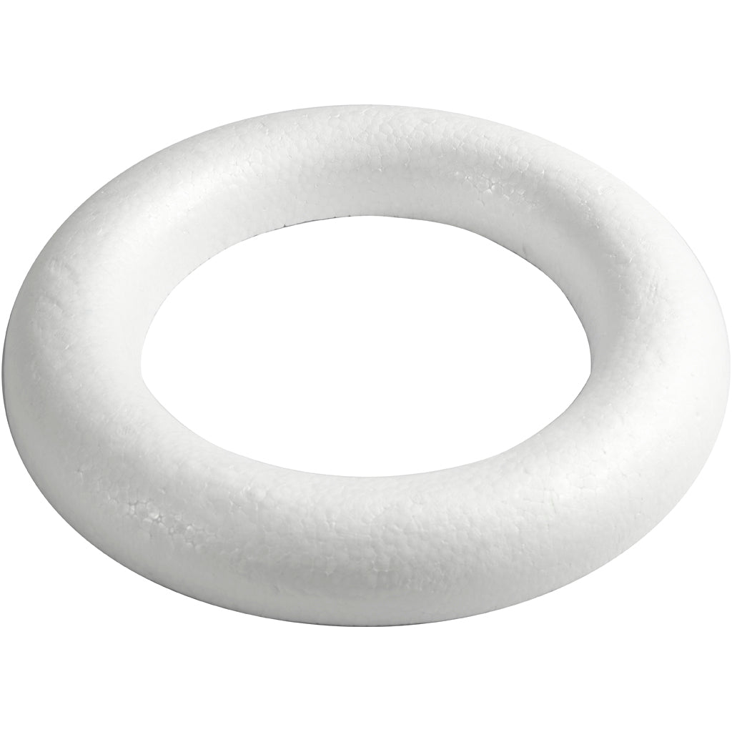Creativ company styropor ring white with flat back, 35cm
