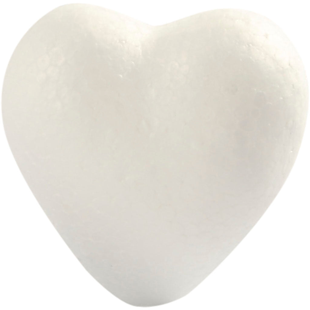 Creativ company hearts, h: 6 cm, d: 3 cm, w: 6 cm, white, 5 pieces in a box