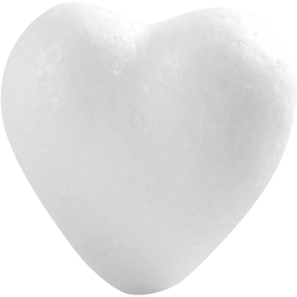 Creativ company hearts, h: 6 cm, d: 3 cm, w: 6 cm, white, 50 pieces in a box