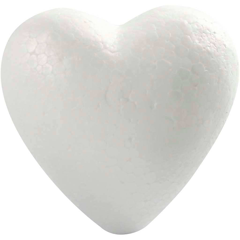 Creativ company hearts, h: 8 cm, d: 4.5 cm, w: 8 cm, white, 50 pieces in a box