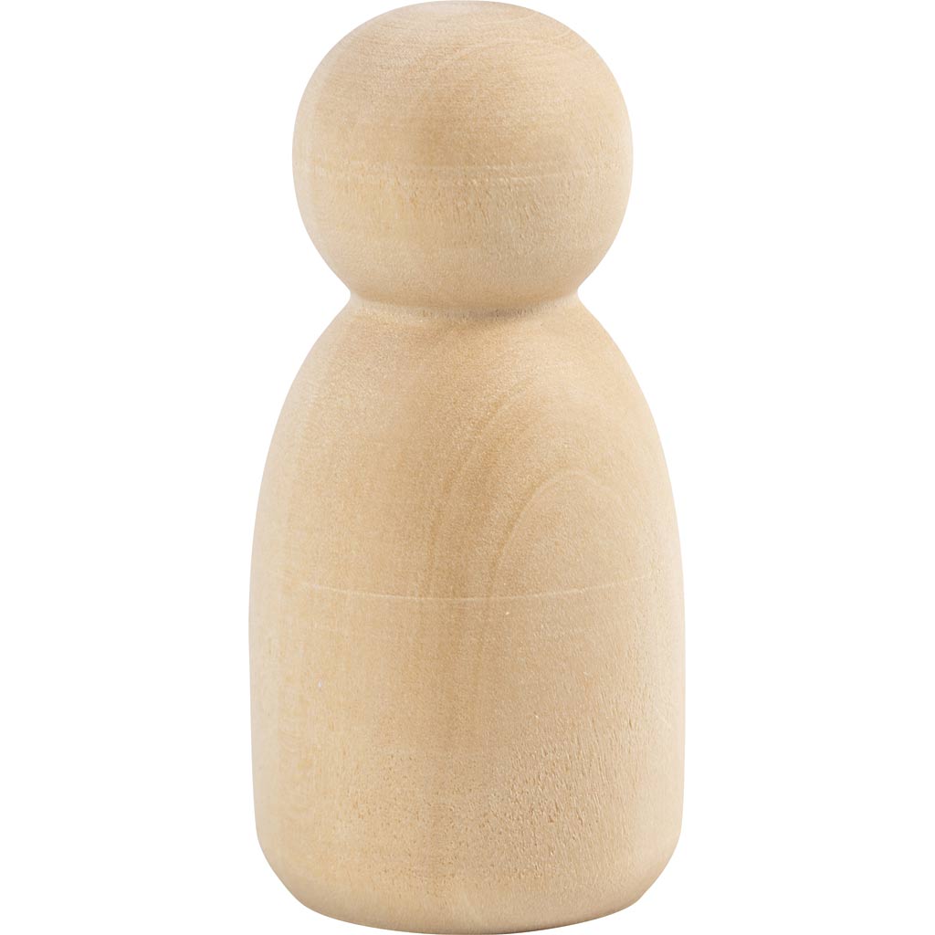 Creativ company wooden figure, oval, h: 6 cm, 5 pieces 1 box