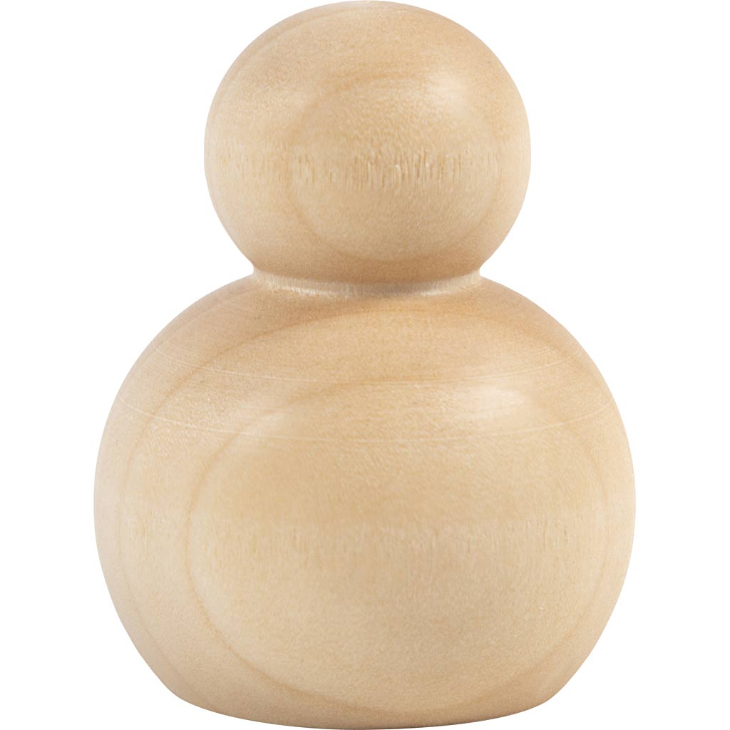Creativ company wooden figure, round, h: 5 cm, 5 pieces 1 box