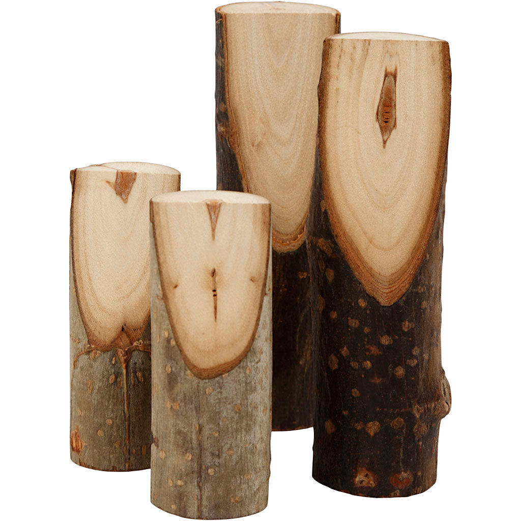 Creativ company decorative tree trunk, h: 8+12 cm, d 2.5-3.5 cm, 4 pieces 1 box
