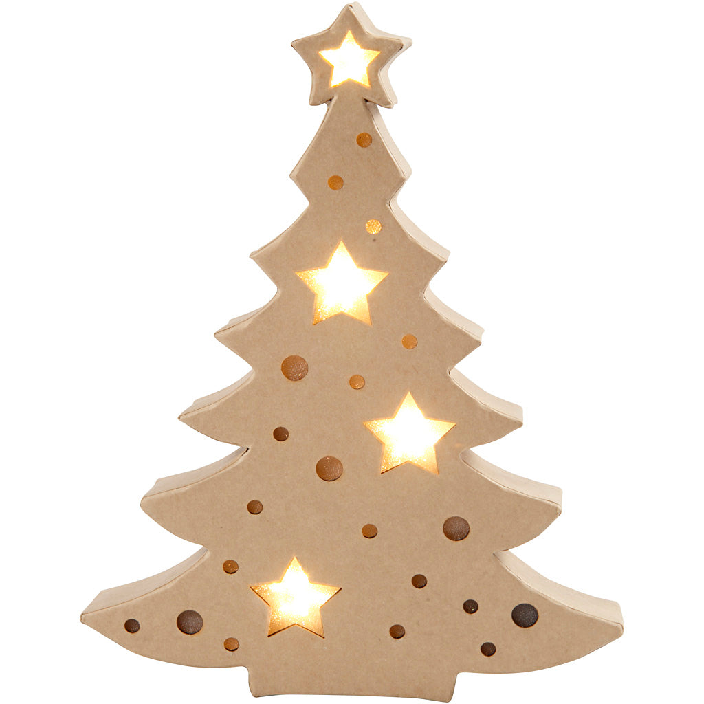 Creativ company figure with light, Christmas tree, h: 27 cm, d: 4 cm, w: 21.5 cm, 1 piece