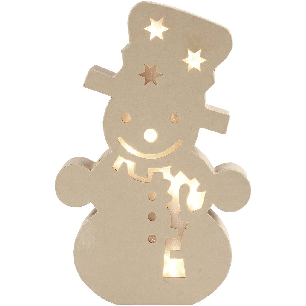Creativ company figure with light, snowman, h: 27 cm, d: 4 cm, w: 17.5 cm, 1 piece