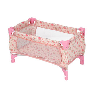 Foldable doll bed pink flower