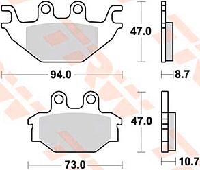 Trw remblokken mcb760 brake pad mcb 760 organic standard