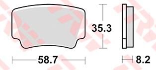 Trw remblokken mcb825 brake pad mcb 825 si sintered metal